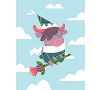 Wee Blue Coo Kawaii Cow Thistle Witch Unframed Wall Art Print Poster Home Decor Premium