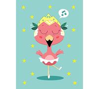 Wee Blue Coo Kawaii Flamingo Ballet Large Wall Art Print Canvas Premium Poster