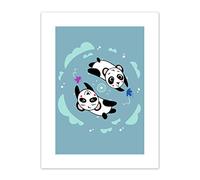 Wee Blue Coo Kawaii Panda Friends Art Print Canvas Premium Wall Decor Poster