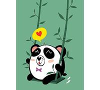 Wee Blue Coo Kawaii Panda Love Unframed Wall Art Print Poster Home Decor Premium