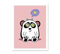 Wee Blue Coo Kawaii Panda Star Large Framed Art Print Wall Poster 18x24 inch