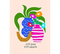 Wee Blue Coo Keep Growing Plants Motivational Quote Extra Large XL Wall Art Poster Print