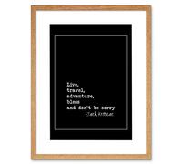 Wee Blue Coo Kerouac Live Travel Adventure Bless Artwork Framed Wall Art Print 12X16 Inch