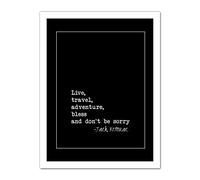 Wee Blue Coo Kerouac Live Travel Adventure Bless Artwork Framed Wall Art Print 18X24 Inch
