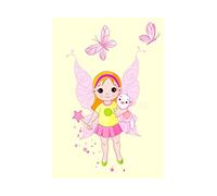 Wee Blue Coo Kids Ballerina Dancer Fairy Pink Butterfly Wings Wall Art Print