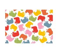 Wee Blue Coo Kids Colourful Pattern Cartoon Elephants Children Wall Art Print