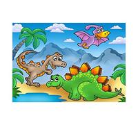 Wee Blue Coo Kids Dinosaur Friends Pals Stegosaurus Wall Art Print