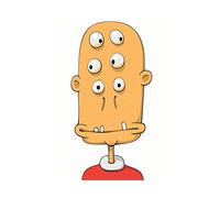 Wee Blue Coo Kids Funny Cartoon Comic Alien Monster Wall Art Print