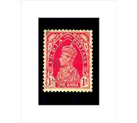Wee Blue Coo King George Vi Vintage Stamp India Art Picture Wall Art Print
