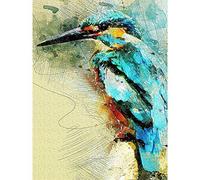 Wee Blue Coo Kingfisher Bird Painting Art Print Poster Wall Decor 12X16 Inch