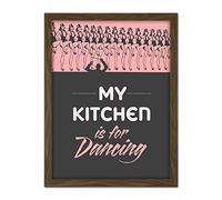 Wee Blue Coo Kitchen Dancing Chorus Line Girls Hats Artwork Framed Wall Art Print 18X24 Inch