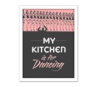 Wee Blue Coo Kitchen Dancing Chorus Line Girls Hats Artwork Framed Wall Art Print 18X24 Inch