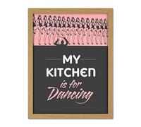 Wee Blue Coo Kitchen Dancing Chorus Line Girls Hats Artwork Framed Wall Art Print 18X24 Inch