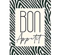 Wee Blue Coo Kitchen Zebra Bon Appetit Typography Art Print Canvas Premium Wall Decor Poster Mural