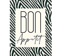 Wee Blue Coo Kitchen Zebra Bon Appetit Typography Unframed Art Print Poster Wall Decor 12X16 Inch