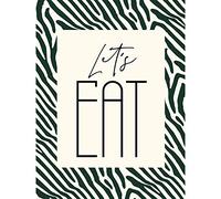 Wee Blue Coo Kitchen Zebra Lets Eat Typography Large XL Wall Art Canvas Print