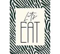 Wee Blue Coo Kitchen Zebra Lets Eat Typography Unframed Wall Art Print Poster Home Decor Premium