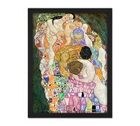 Wee Blue Coo Klimt Death Life 1916 Artwork Framed Wall Art Print 18X24 Inch