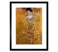 Wee Blue Coo Klimt Portait Adele Bloch Bauer Living Room Decor 12x16" Framed Art in Yellow | Size: W12" x H16" Wee Blue Coo Yellow W12" x H16"