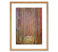 Wee Blue Coo Klimt Tannenwald I Fir Forest Artwork Framed Wall Art Print 12X16 Inch