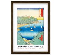 Kominato, Uchiura Awa Province Utagawa Hiroshige Japan Woodblock Classic Collection Artwork Framed Wall Art Print A4 Artery8 Brown One Size