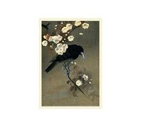 Wee Blue Coo Koson Crow & Blossom Wall Art Print