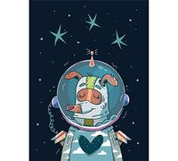 Wee Blue Coo Laika Russian Space Dog Art Print