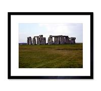 Wee Blue Coo LANDSCAPE STONEHENGE MONUMENT ENGLAND BLACK FRAMED ART PRINT PICTURE B12X4774