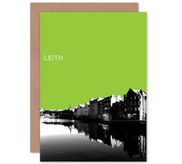 Wee Blue Coo Leith Shore Edinburgh Scottish Green Scotland Card Wee Blue Coo Multicolor