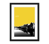 Wee Blue Coo Leith Shore Edinburgh Scottish Landmark Yellow Large Art Print Poster Wall Decor 18x24 inch Supplied Ready To Hang With Included Mount Brackets