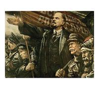 Wee Blue Coo Lenin October Soviet USSR Communism Revolution Art Print Poster Wall Decor 12X16 Inch