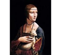 Wee Blue Coo Leonardo Di Ser Piero Da Vinci Lady Ermine Cecilia Gallerani Art Print Poster Wall Decor 12X16 Inch