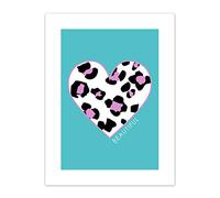 Wee Blue Coo Leopard Blue And Purple Solid Beautiful Art Print Canvas Premium Wall Decor Poster