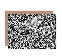 Wee Blue Coo LEOPARD PRINT PATTERN ILLUSION BLANK GREETINGS BIRTHDAY CARD ART