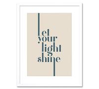 Wee Blue Coo Let Your Light Shine Motivational Artwork Framed Wall Art Print 9X7 Inch