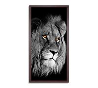Wee Blue Coo Lion Head Mane Yellow Eyes Long Panel Framed Wall Art Print
