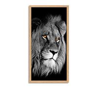 Wee Blue Coo Lion Head Mane Yellow Eyes Long Panel Framed Wall Art Print