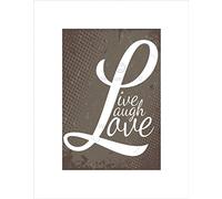 Wee Blue Coo Live Laugh Love Illustration Word Art Picture Wall Art Print
