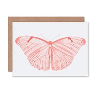 Wee Blue Coo Living Coral Butterfly Greeting Card With Envelope Inside Premium Quality