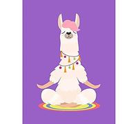 Wee Blue Coo Llama Cute Meditation Art Print Canvas Premium Wall Decor Poster