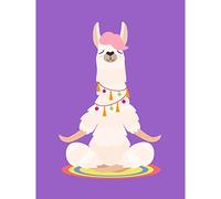 Wee Blue Coo Llama Cute Meditation Large Wall Art Print Canvas Premium Poster