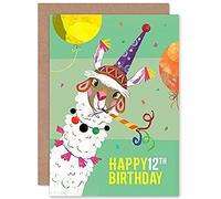 Wee Blue Coo Llama Party Birthday 12th Greetings Card
