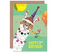 Wee Blue Coo Llama Party Birthday 3rd Greetings Card