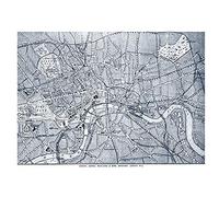 Wee Blue Coo London City England Navy Map Art Print Canvas Premium Wall Decor Poster Mural
