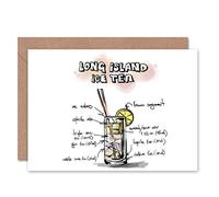 Wee Blue Coo LONG ISLAND ICE TEA COCKTAIL DRINK BLANK GREETINGS BIRTHDAY CARD ART