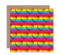 Wee Blue Coo Love Heart Rainbow Gay Colourful Romance Valentines Birthday Sealed Greeting Card Plus Envelope Blank inside