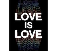 Wee Blue Coo Love Is Love Rainbow Retro Typography Unframed Wall Art Print Poster Home Decor Premium