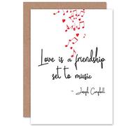 Wee Blue Coo Love is Music Valentines Blank Greeting Card