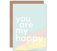 Wee Blue Coo Love Quote You Are My Happy Greetings Card