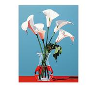 Wee Blue Coo Lustrous Lilies Calla Flowers Blue Red Extra Large XL Wall Art Poster Print